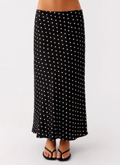 Breanne Midi Skirt Black Polka Dot