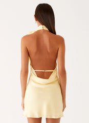 Cory Cowl Scarf Mini Dress Sunny Yellow