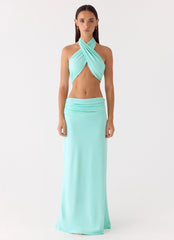 Coletta Wrap Top Aqua