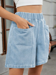 Hazel Blues® | Elastic Waist Denim Shorts