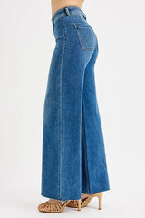 Hazel Blues® | RISEN High-Waisted Wide Leg Jeans
