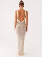 Beach House Crochet Maxi Dress White