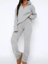 Hazel Blues® | Quarter Zip Long Sleeve Top and Pants Set