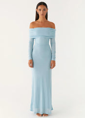 Cocoa Long Sleeve Maxi Dress Blue