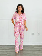 Hazel Blues® | PREORDER: Button Front Pajama Pant Set in Three Prints