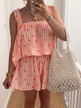 Hazel Blues® | Striped Heart Cami Top and Shorts Set