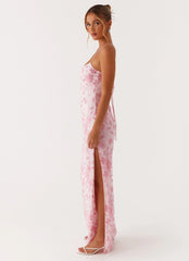Bright Lights Beaded Maxi Dress Pink