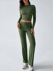 Hazel Blues® | Round Neck Long Sleeve Top and Pants Set
