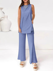 Hazel Blues® | Round Neck Tank and Pants Set