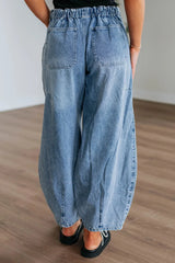 Hazel Blues® | Wide Leg Drawstring Jeans