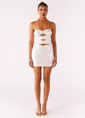 Clyra Sequin Mini Dress Ivory