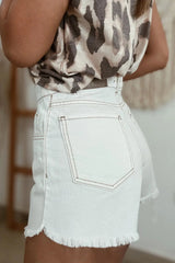 Hazel Blues® | Raw Hem High Waist Denim Shorts