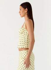 Breanne Top Yellow Polka Dot