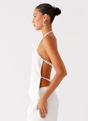 Delong Backless Linen Top White