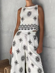 Hazel Blues® | Printed Tank and Wide Leg Pants Set