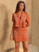 Hazel Blues® | Embroidered Short Sleeve Top and Mini Skirt Set