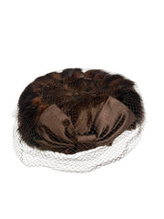 60s fur avant-garde pillbox hat | one size