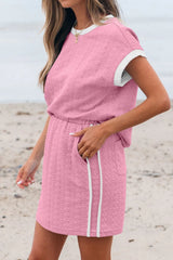 Hazel Blues® | Textured Round Neck Top and Skirt Set
