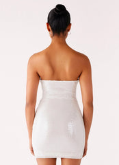 Clyra Sequin Mini Dress Ivory