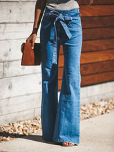Hazel Blues® | High-Waisted Tie-Front Flare Jeans