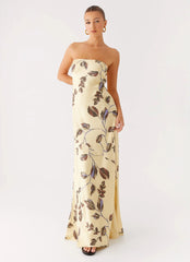 Alisa Strapless Maxi Dress Buttercream Bliss