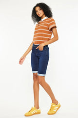 Hazel Blues® | Kancan Mid Rise Bermuda Denim Shorts