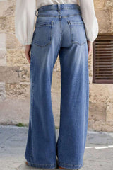 Hazel Blues® | Pocketed Embroidered Straight Leg Jeans