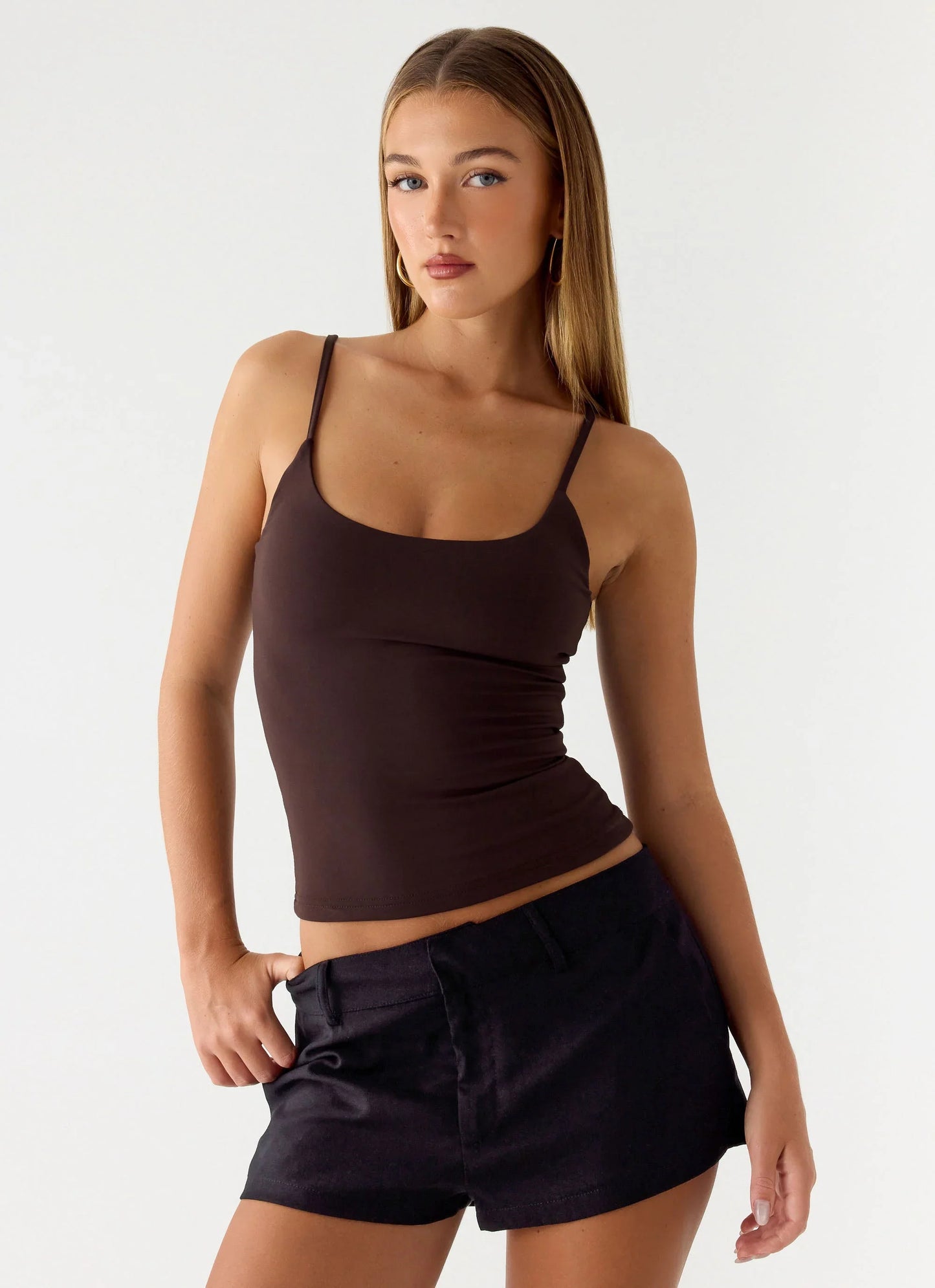 Delong Low Rise Linen Shorts Black