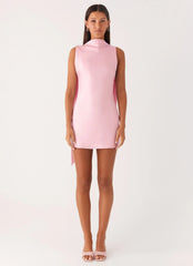 Cerina High Neck Mini Dress Pink