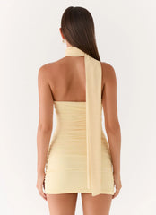 Breaking News Micro Mini Dress Yellow