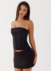 All My Ladies Strapless Corset Top Black