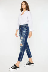 Hazel Blues® | Kancan High Rise Distressed Mom Fit Jeans