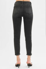 Hazel Blues® | RISEN Tummy Control Mid Rise Crop Skinny Jeans