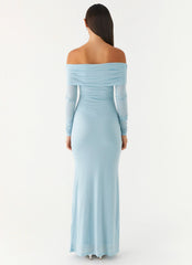 Cocoa Long Sleeve Maxi Dress Blue