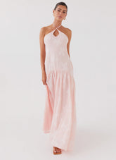 Blushed Cross Neckline Maxi Dress Pink Petal