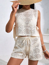 Hazel Blues® | Diamond Pattern Sleeveless Top and Shorts Knit Set