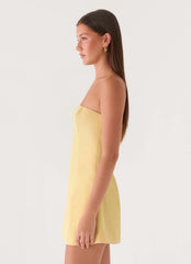 Della Strapless Mini Dress Yellow