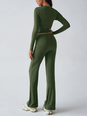Hazel Blues® | Round Neck Long Sleeve Top and Pants Set