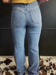 Hazel Blues® | High-Waisted Flare Jeans with Seam Detail