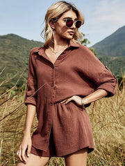 Hazel Blues® | Button Down Shirt and Shorts Set
