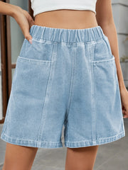 Hazel Blues® | Elastic Waist Denim Shorts