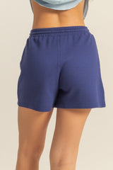 Hazel Blues® | HYFVE Drawstring Waffle Knit Front Pocket Shorts