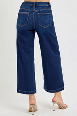 Hazel Blues® | RISEN High Rise Crop Wide Jeans