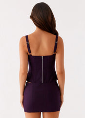 Campbell Corset Top Plum