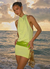 Carlie Halter Mini Dress - Lime