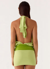 Carlie Halter Mini Dress Lime