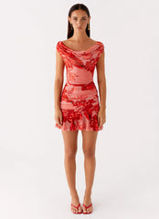 Cait Mini Dress Sicily Sunsets Print