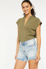 Hazel Blues® | Kancan High Rise Raw Hem Denim Shorts