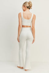 Hazel Blues® | Kimberly C Waffle Tank and High Waist Flare Pants Set