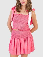 Hazel Blues® | Smocked Tie Shoulder Cami and Shorts Set